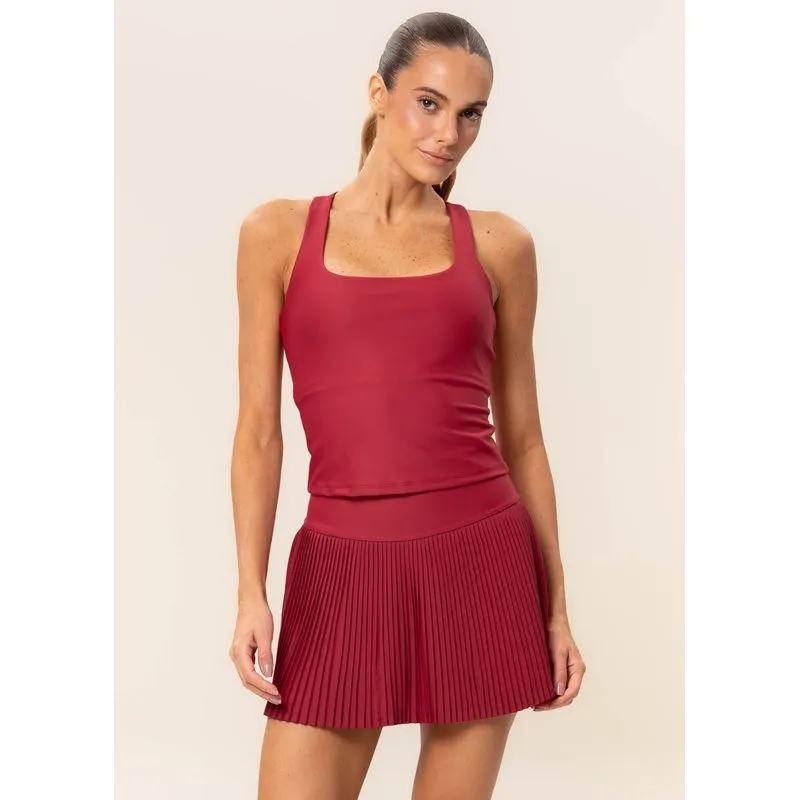 Short Saia Plissado Dual Core Vivame Vermelho/P