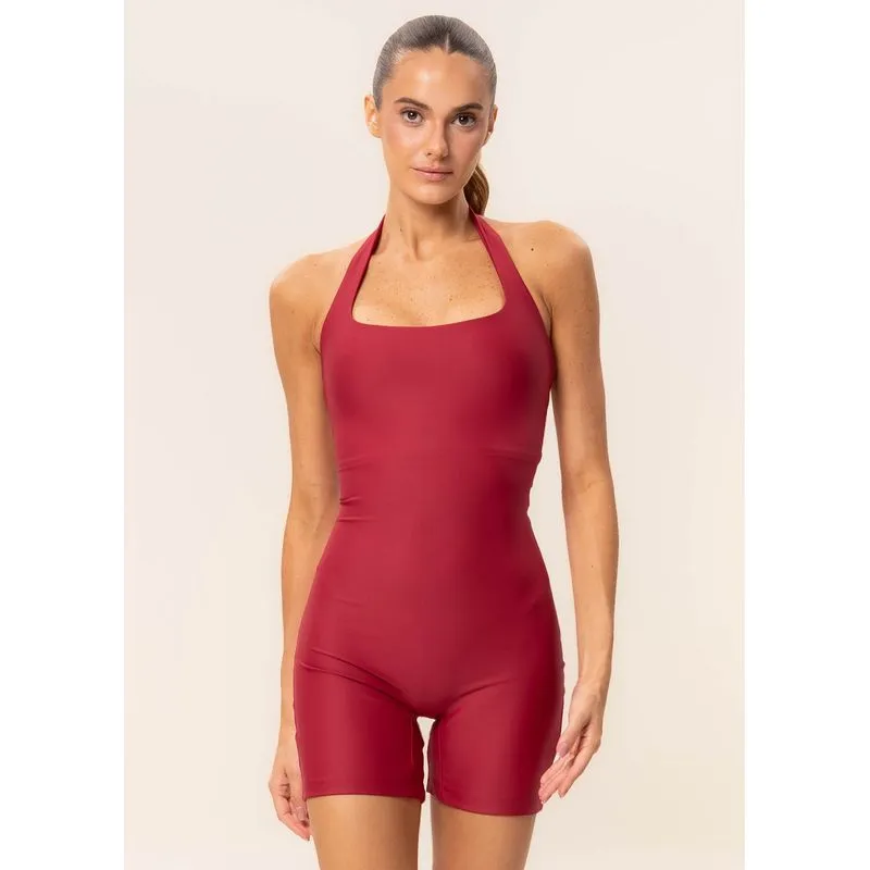 Macaquinho Médio Neck Halter Dual Core Vivame Vermelho/M
