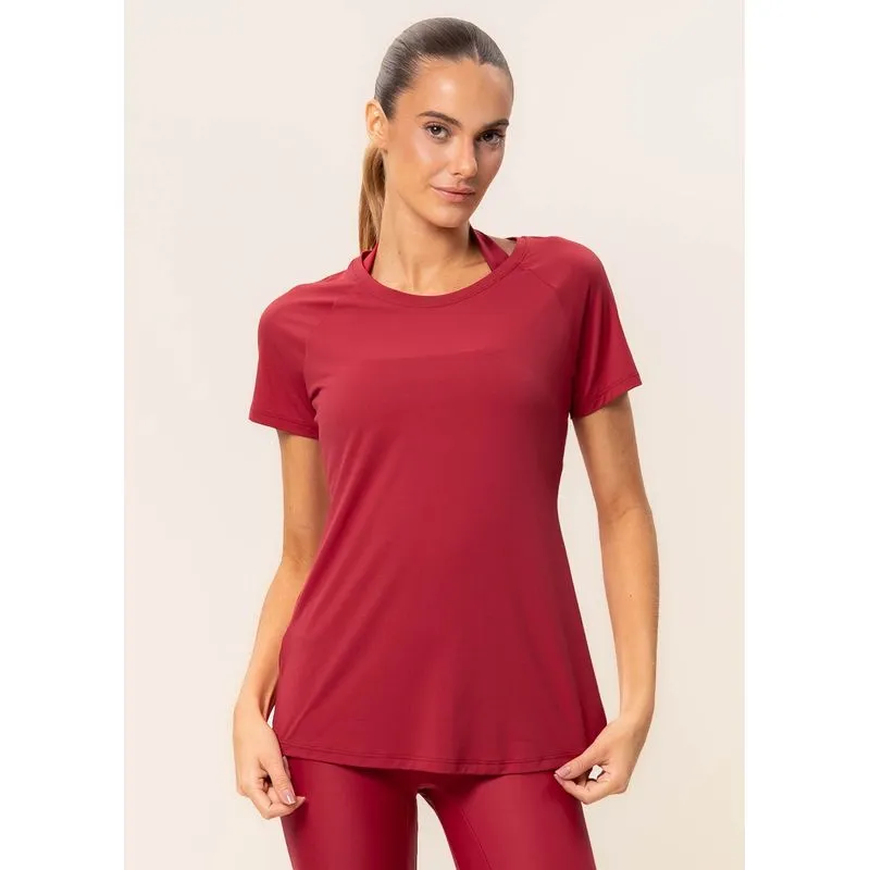 Camiseta Feminina Raglan Dual Core Vivame Vermelho/G