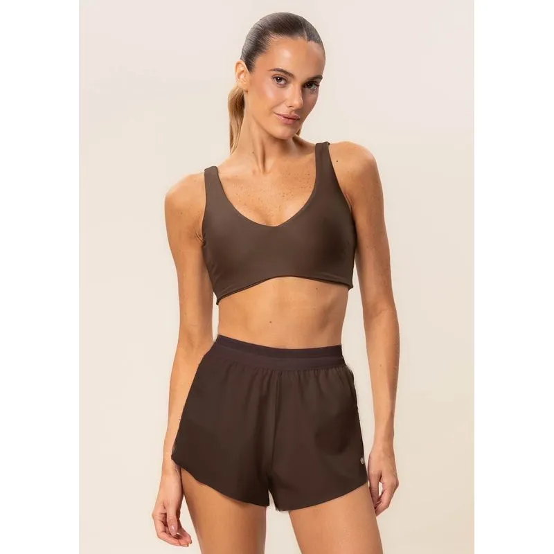 Shorts Plissado Dark Brown Vivame Marrom/G
