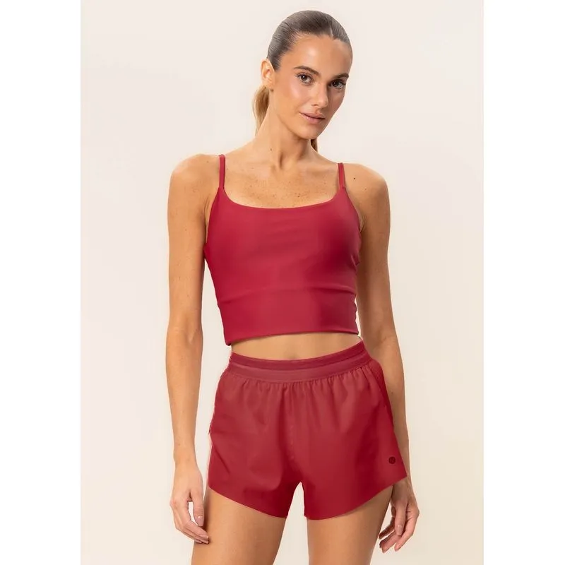Shorts Plissado Dual Core Vivame Vermelho/M