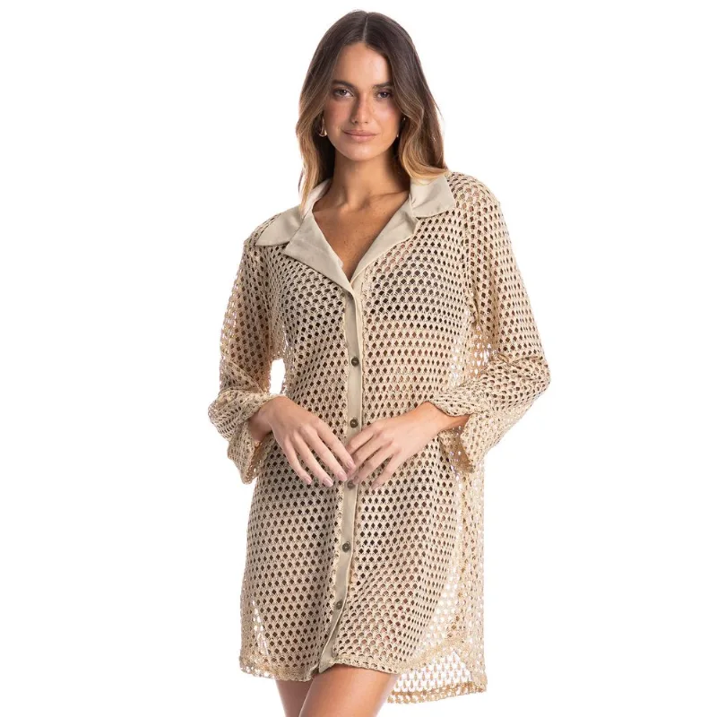 Camisa Feminina Trama Bege/GG