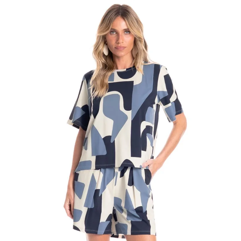 Blusa Ampla Feminina Índigo Azul Marinho/G