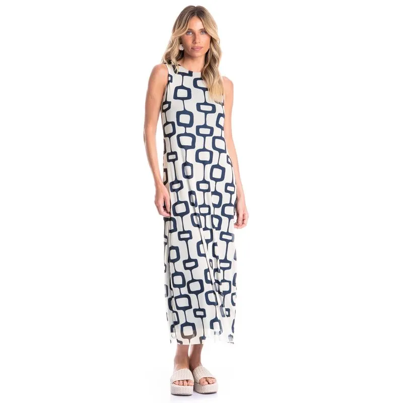 Vestido Regata Feminino Em Tule Nós Branco/G