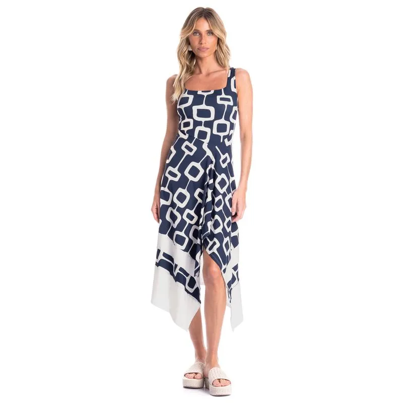 Vestido Feminino Assimétrico Nós Azul Marinho/G