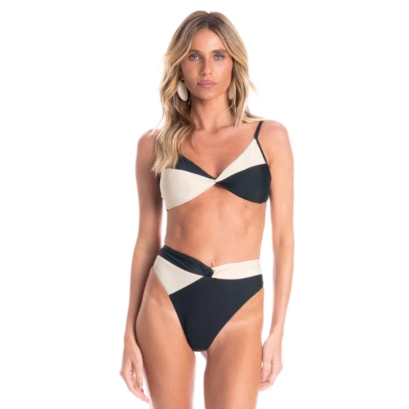 Biquíni Feminino Com Nó Bicolor Branco/P