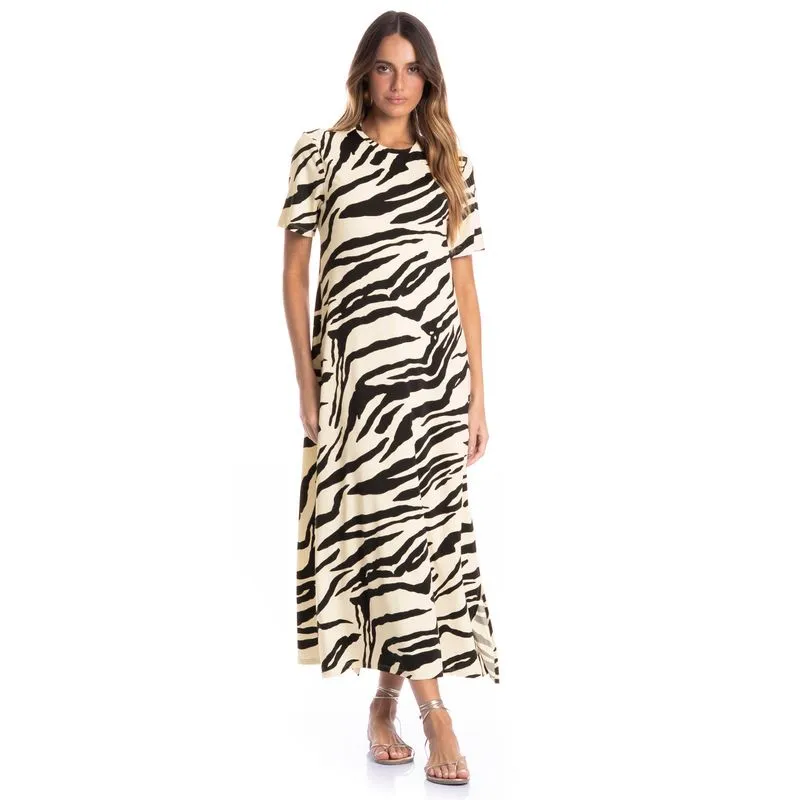 Vestido Feminino Com Manga Curta Riviera Branco/P