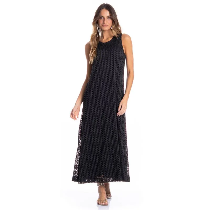 Vestido Feminino Regata Evasê Oásis Preto/M