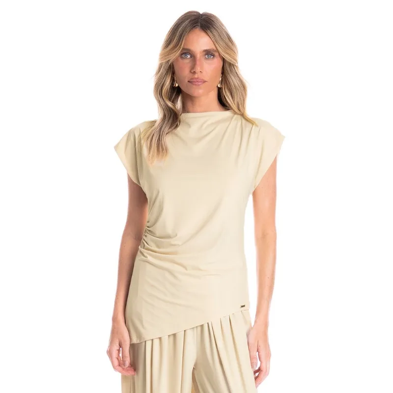 Blusa Feminina Assimétrica Essenza Bege/M