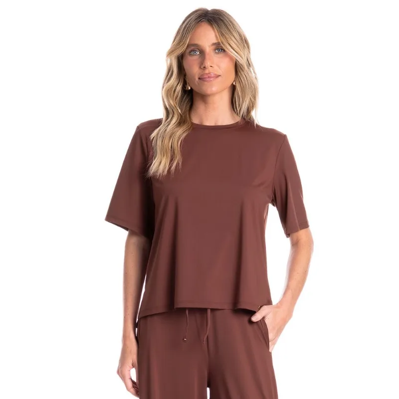 Blusa Feminina Ampla Essenza Marrom/M