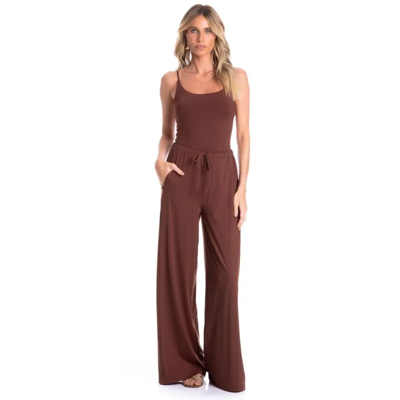 Calça Feminina Com Bolso Málaga Essenza Marrom/P