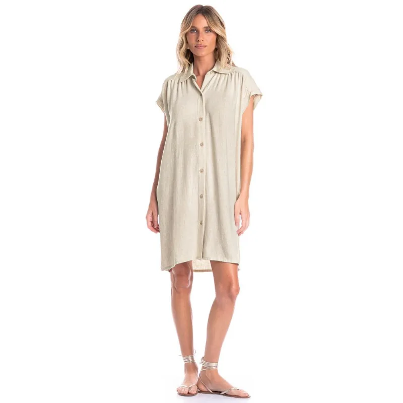 Camisa Feminina Ampla Belize Bege/P