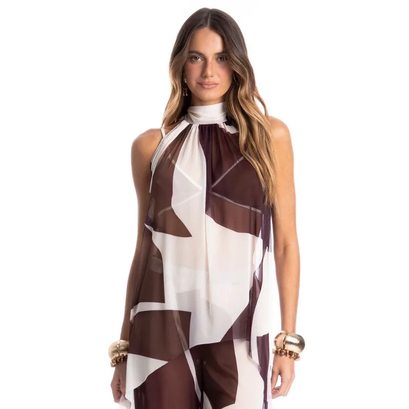 Blusa Feminina De Tule Litorânea Vermelho/P