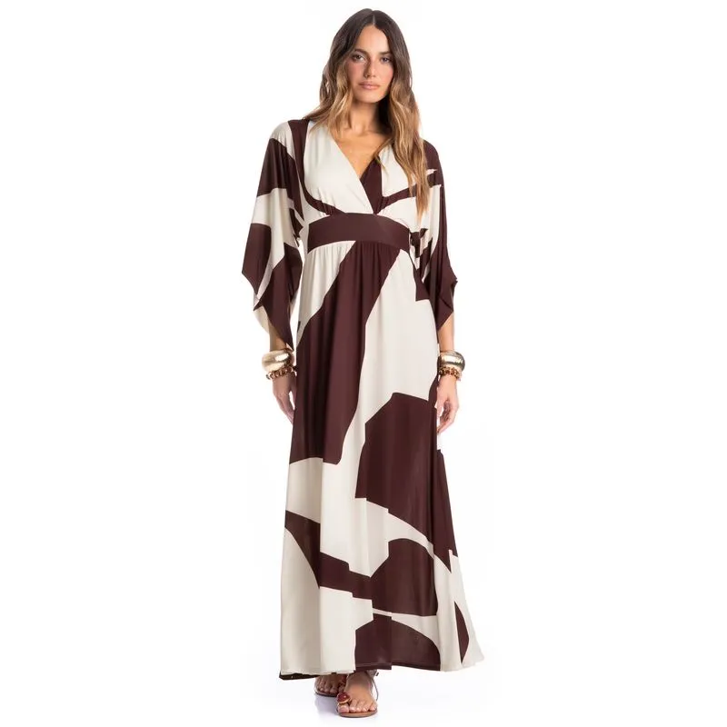 Kaftan Longo Litorânea Vermelho/G
