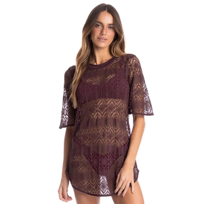Vestido Feminino Curto Com Manga Barolo Vermelho/P
