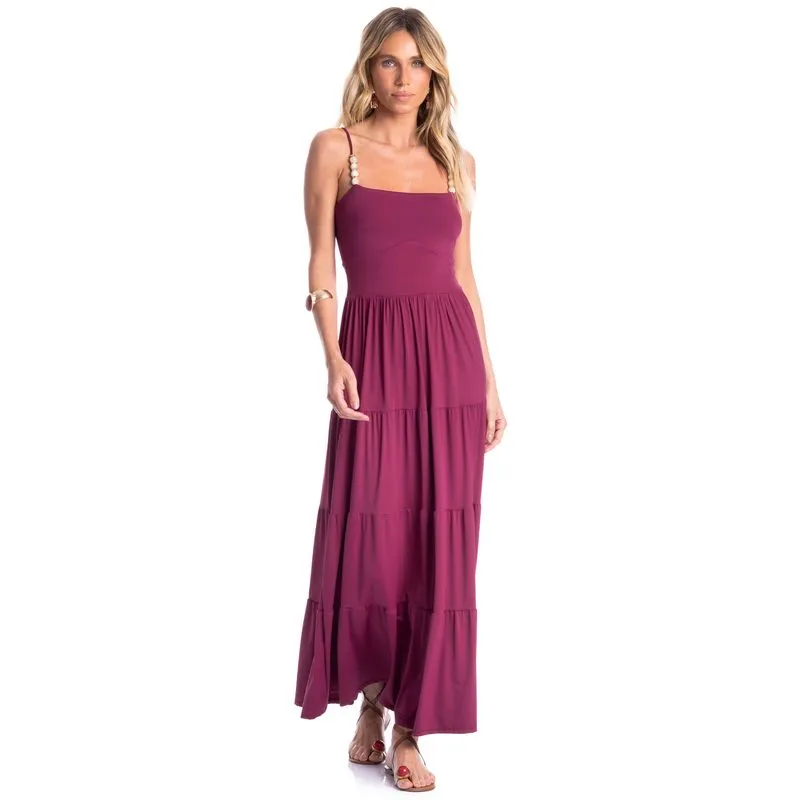 Vestido Feminino Babados Floral Rosa/G
