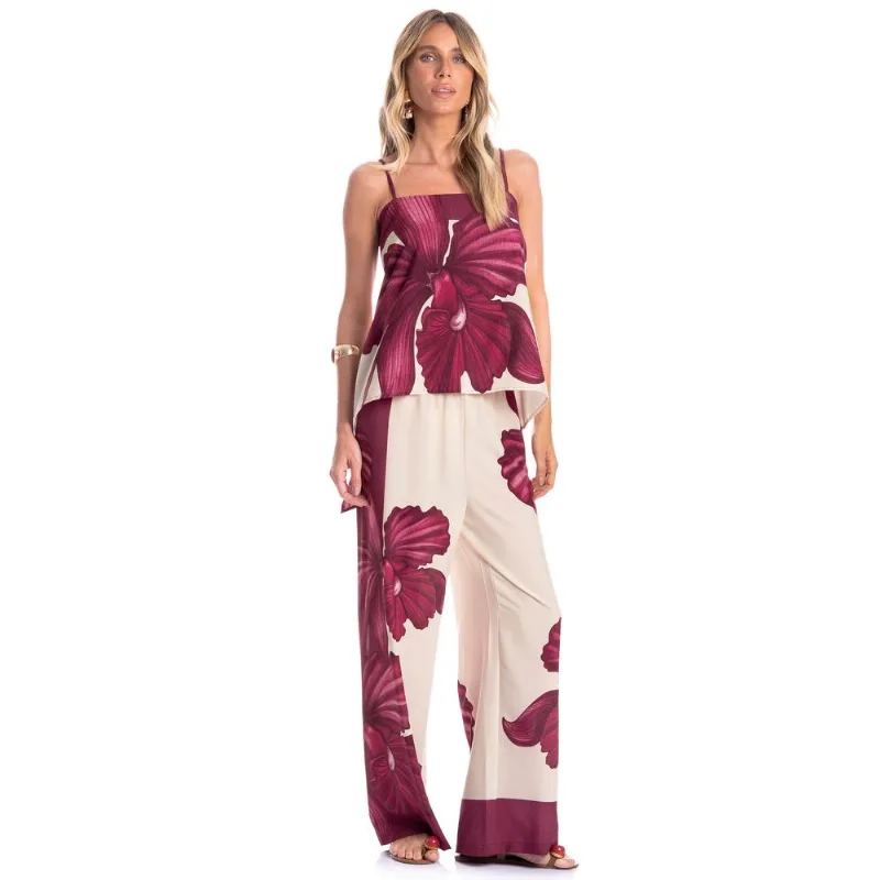 Calça Feminina Floral Rosa/P