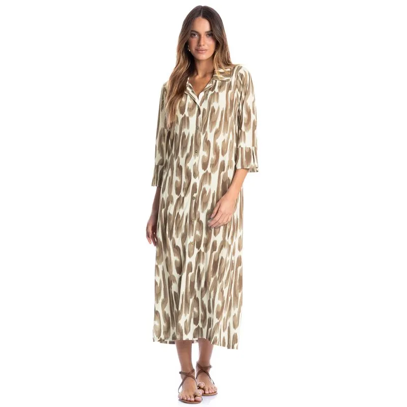 Chemise Feminina Midi Manga 7/8 Savanna Marrom/G