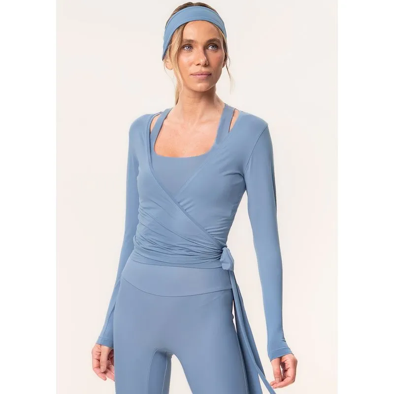 Blusa Transpassada Com Amarre Balance Vivame Azul/M