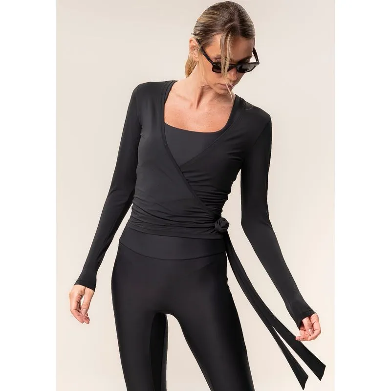 Blusa Transpassada Com Amarre Balance Vivame Preto/G