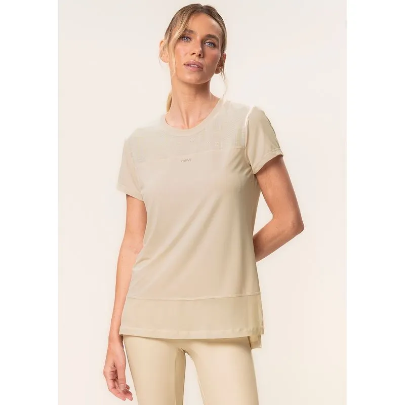 Camiseta Com Tela Balance Vivame Bege/P