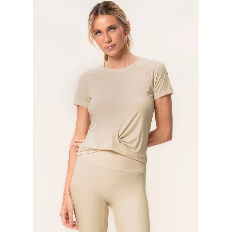 Camiseta Crop Balance Vivame Bege/M