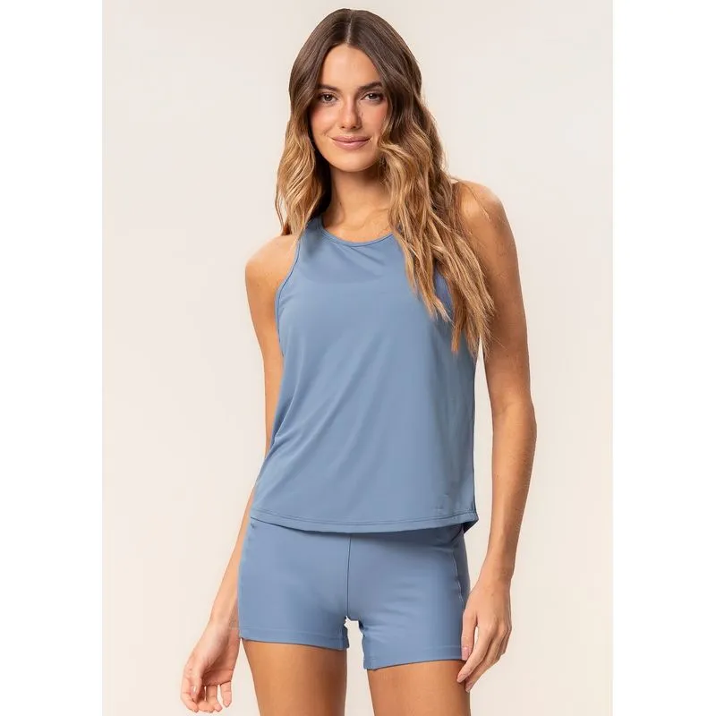 Regata Feminina Costas Decote U Dash Vivame Azul/M