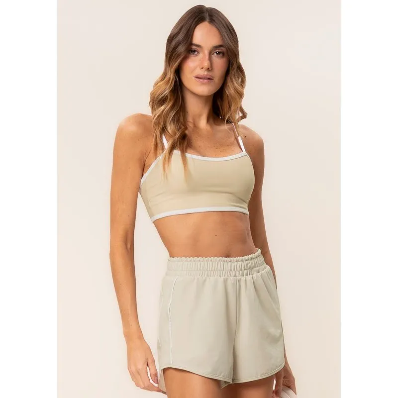 Shorts Duplo Flex Vivame Bege/G