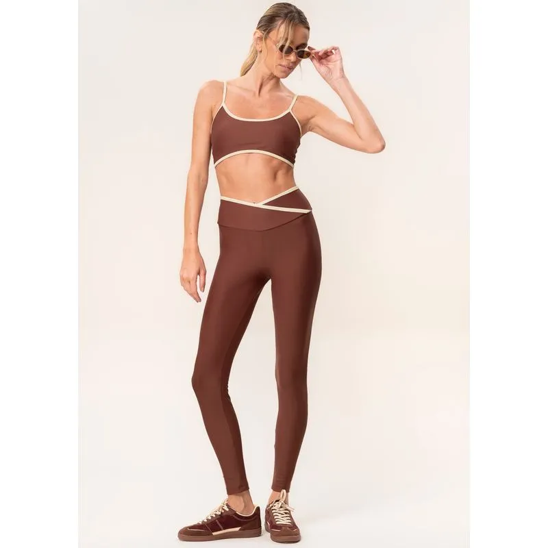 Calça Legging Wrap Shape Grip Vivame Marrom/M
