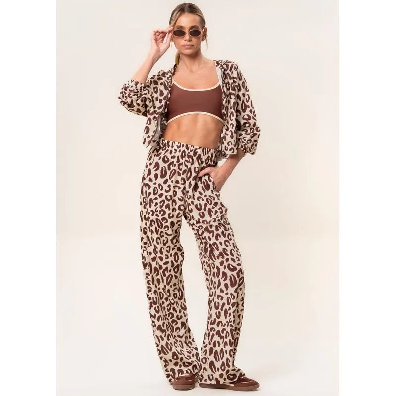 Calça Reta Com Bolsos Wild Vivame Marrom/M