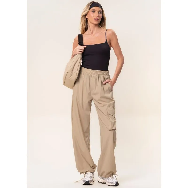 Calça Feminina Cargo Com Bolso Move Vivame Bege/PP