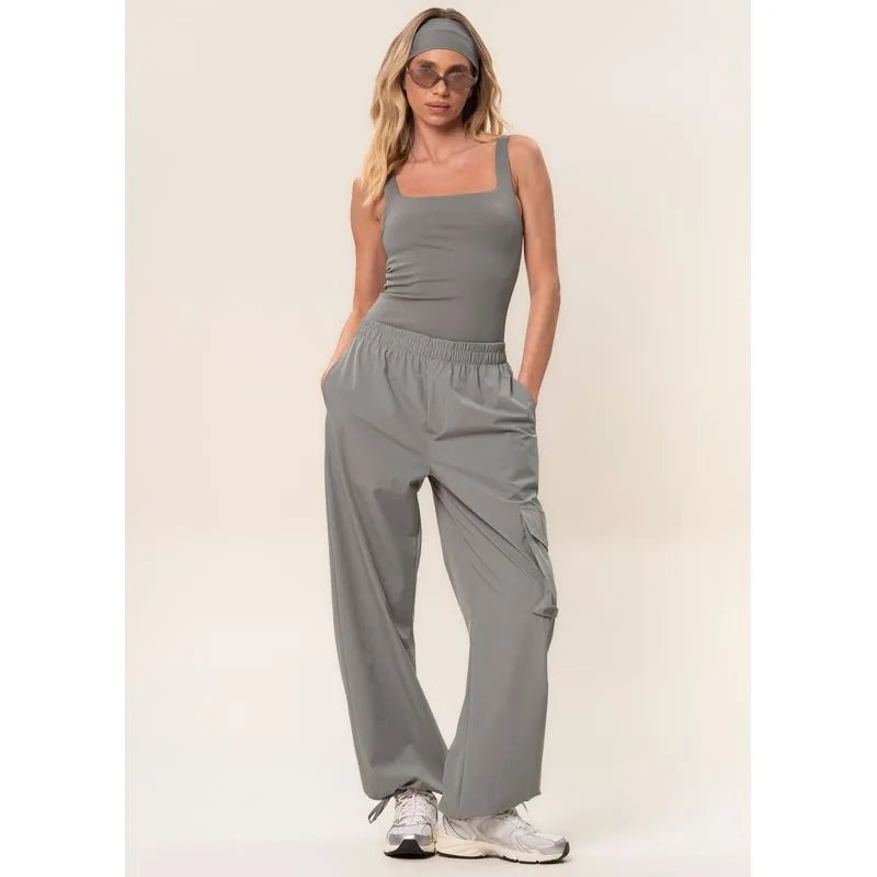 Calça Feminina Cargo Com Bolso Move Vivame Cinza/G
