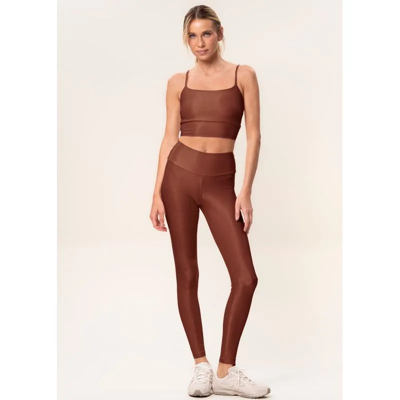 Calça Legging Essential Shape Soft Glow Vivame Marrom/M