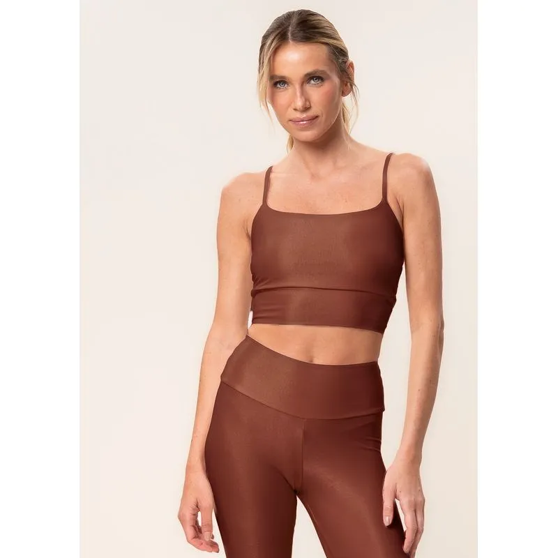 Top Alcinha Nadador Soft Glow Vivame Marrom/M