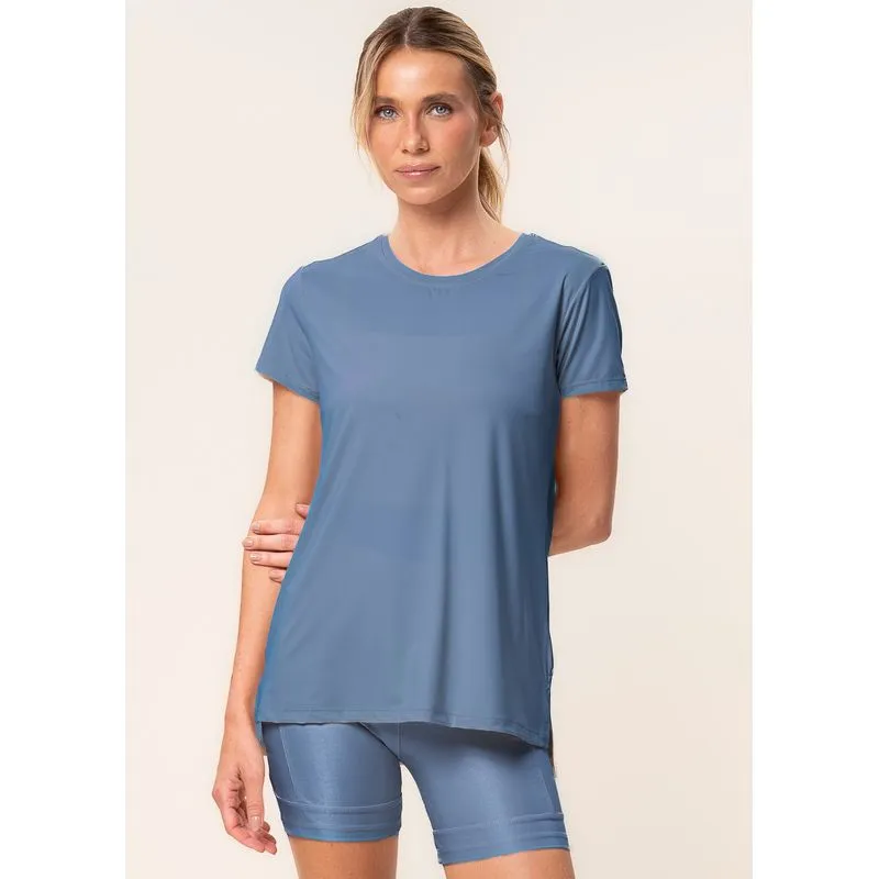 Camiseta Alongada Soft Glow Vivame Azul/M