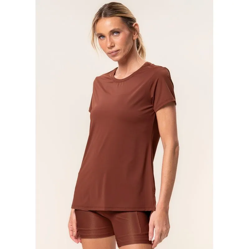 Camiseta Alongada Soft Glow Vivame Marrom/GG
