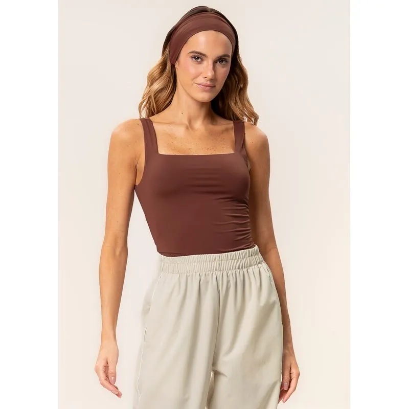 Regata Feminina Trend Squareneck Contour Vivame Marrom/P