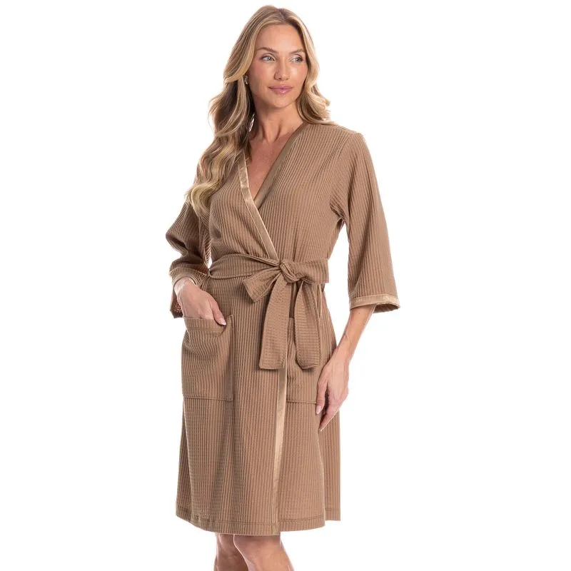 Robe Curto Feminino Piquet Marrom/TU