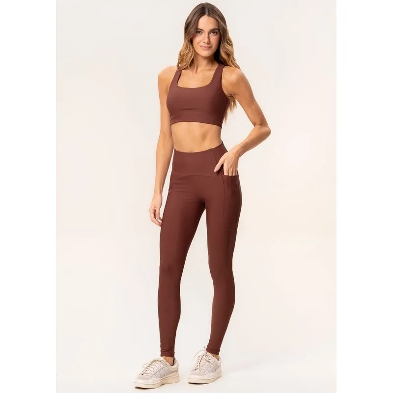 Calça Legging Slim Shape Com 3 Bolsos Elite Color Vivame Marrom/M