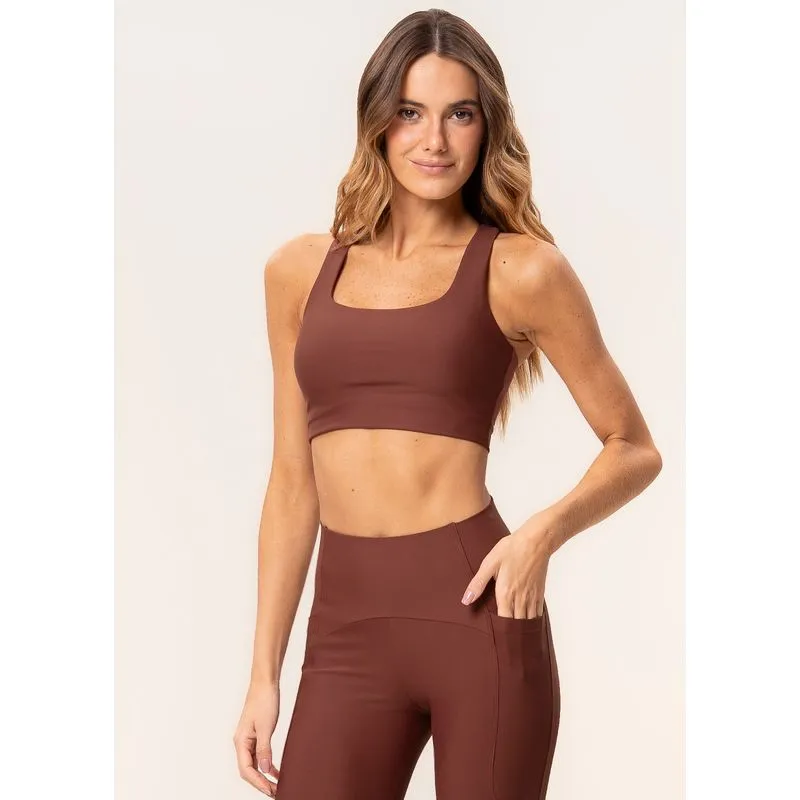 Top Nadador Com Bolso Elite Color Vivame Marrom/GG