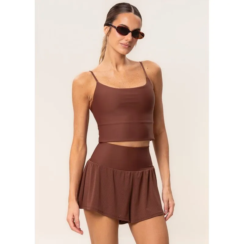 Shorts Duplo Daily Vivame Marrom/M