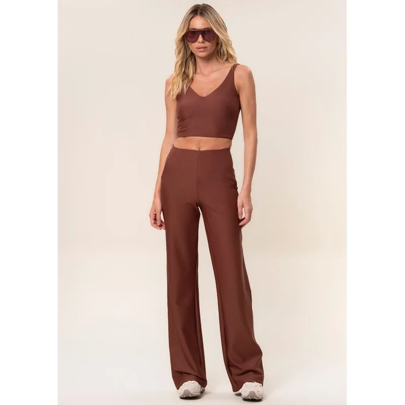 Calça Ampla Invisible Slim Shape Elevate Vivame Marrom/G