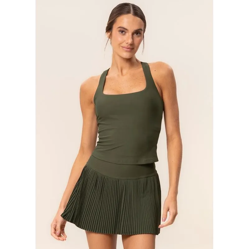 Short Saia Plissado Core Vivame Verde/P