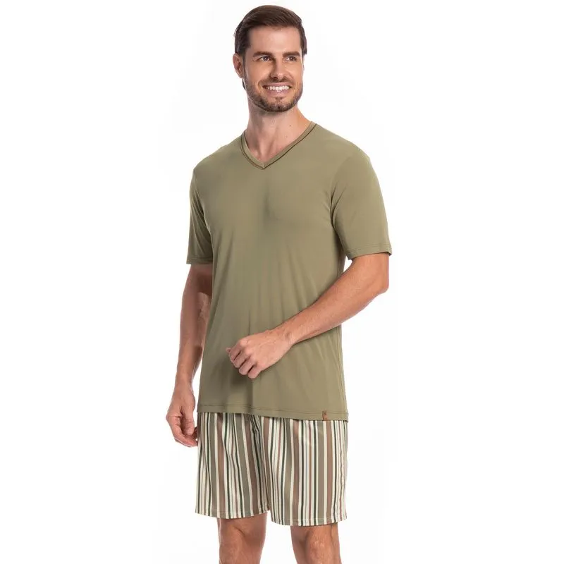 Pijama Masculino Curto Clóvis Tombini Verde/GG