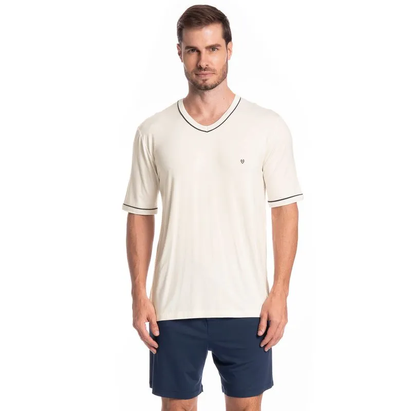 Pijama Curto Carlos Tombini Branco/M