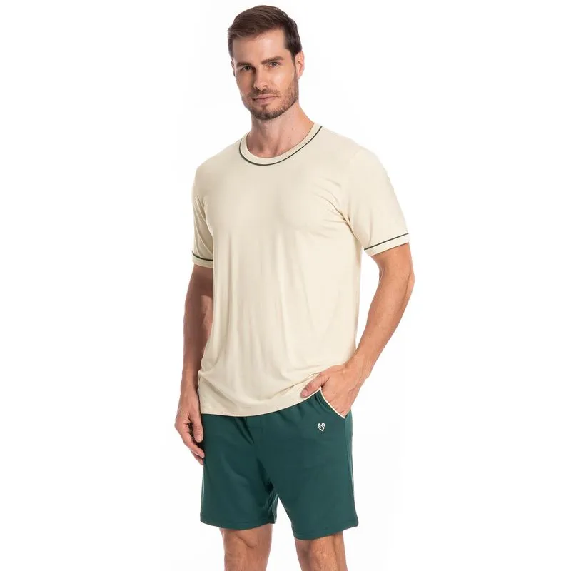 Pijama Masculino Curto Com Bolso Augusto Tombini Verde/P