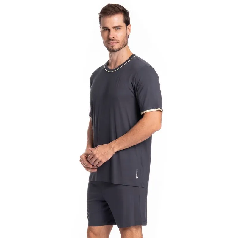 Pijama Masculino Curto Lino Tombini Cinza/G