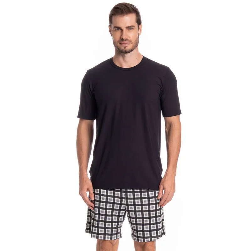 Pijama Masculino Curto Pietro Tombini Preto/G