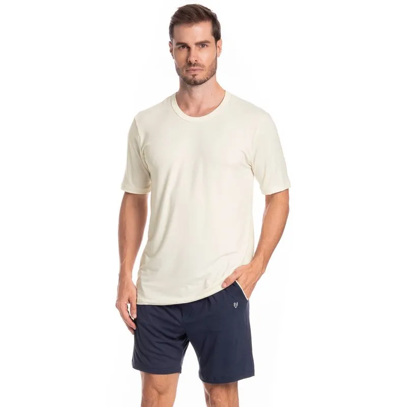 Pijama Masculino Curto Henri Tombini Azul Marinho/GG