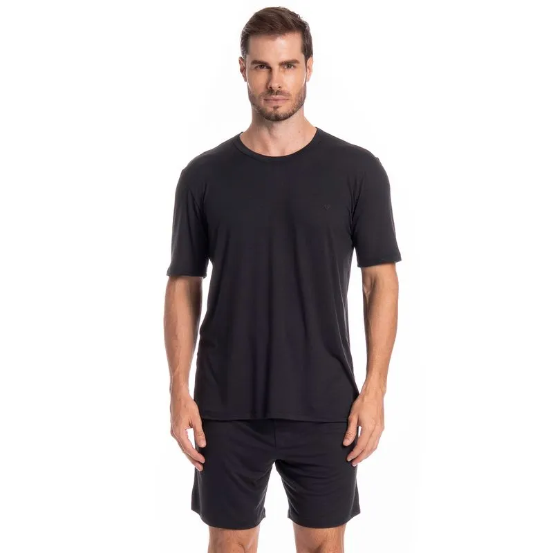 Pijama Masculino Curto Thomas Tombini Preto/P
